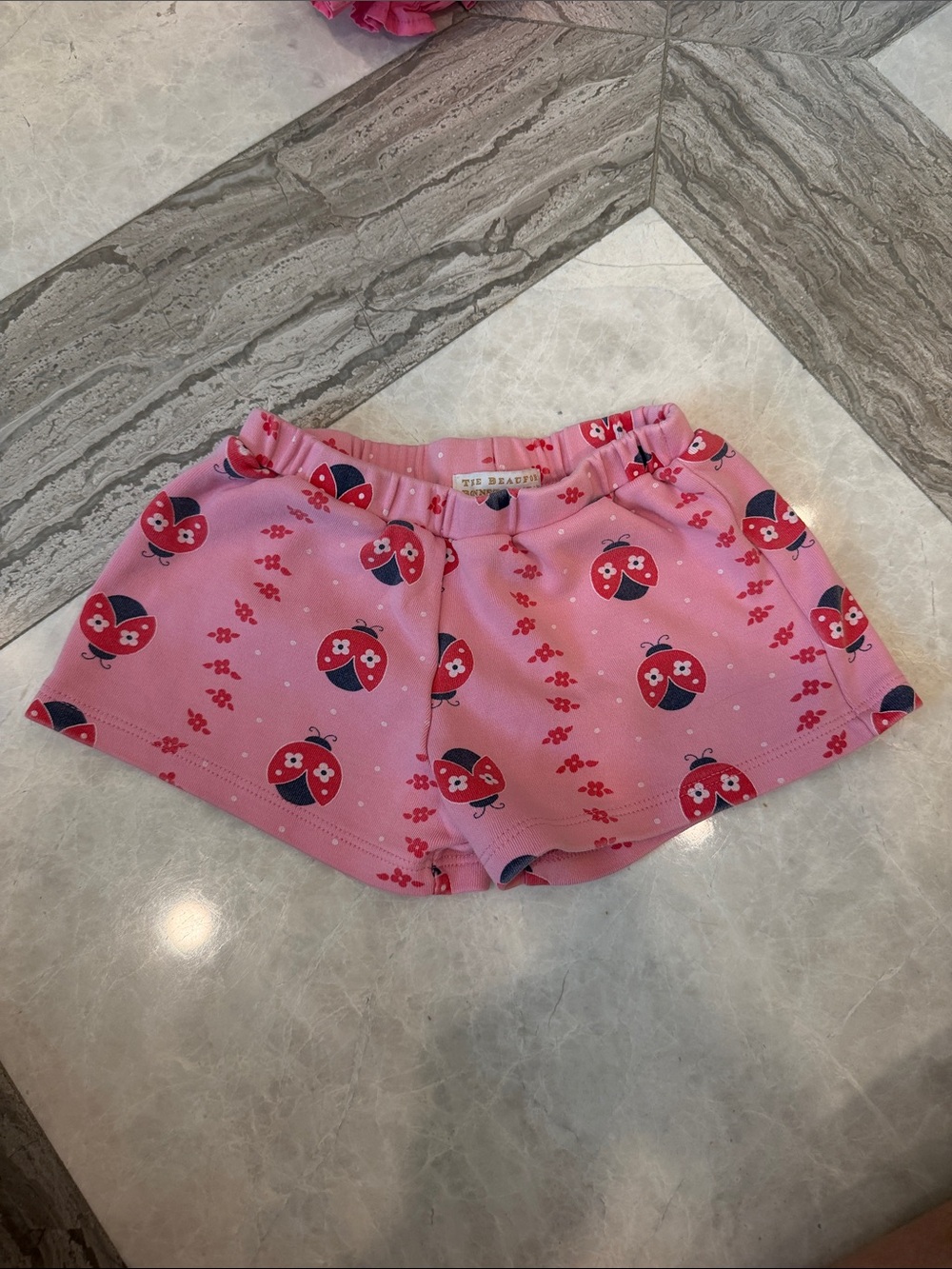 Pink Ladybug Print Girls' Shorts